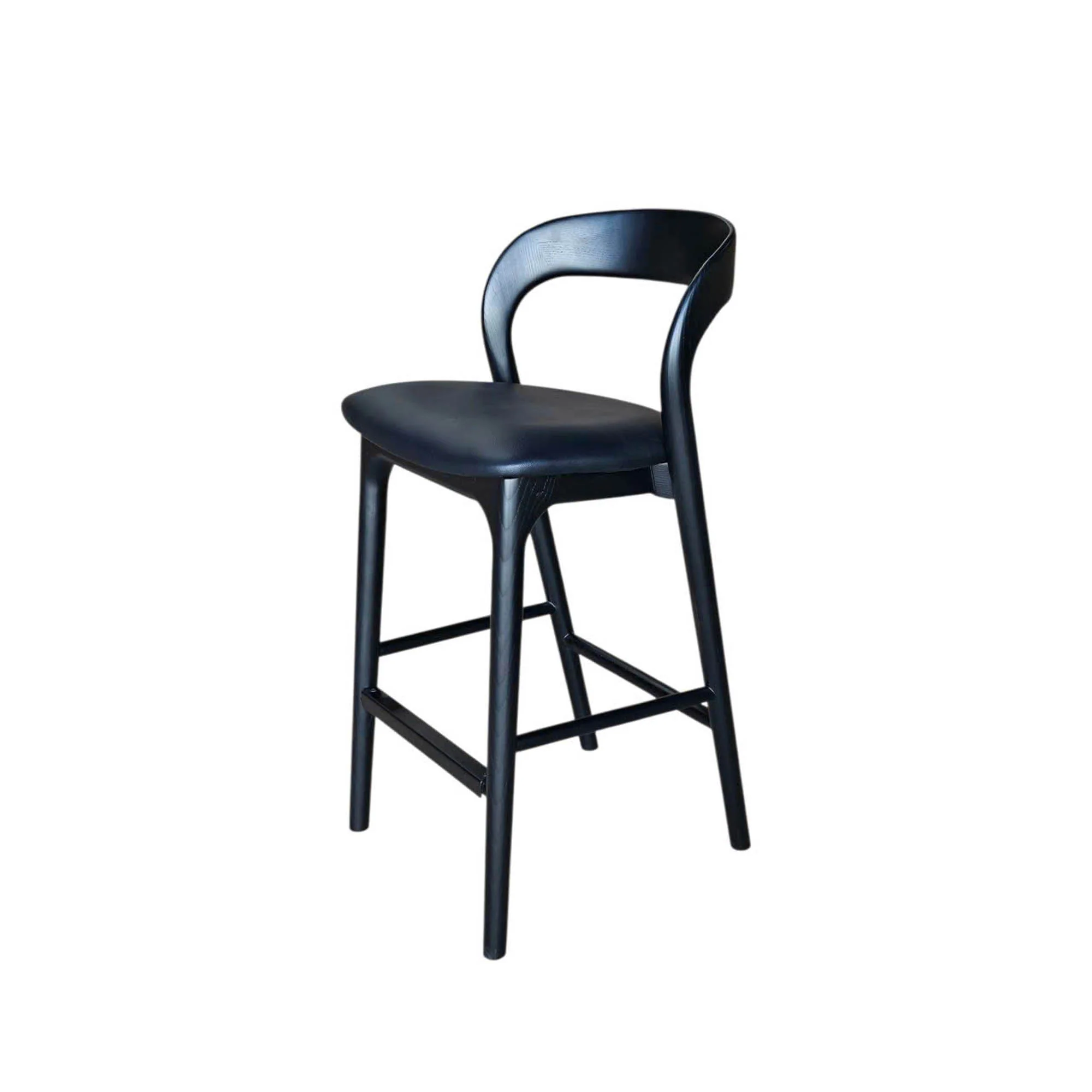Rotondo Counter Stool - Black w/ PU Seat - Image 10