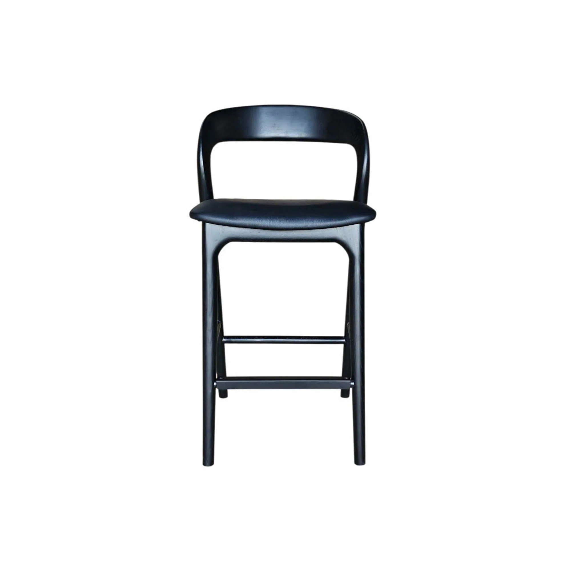 Rotondo Counter Stool - Black w/ PU Seat - Image 4