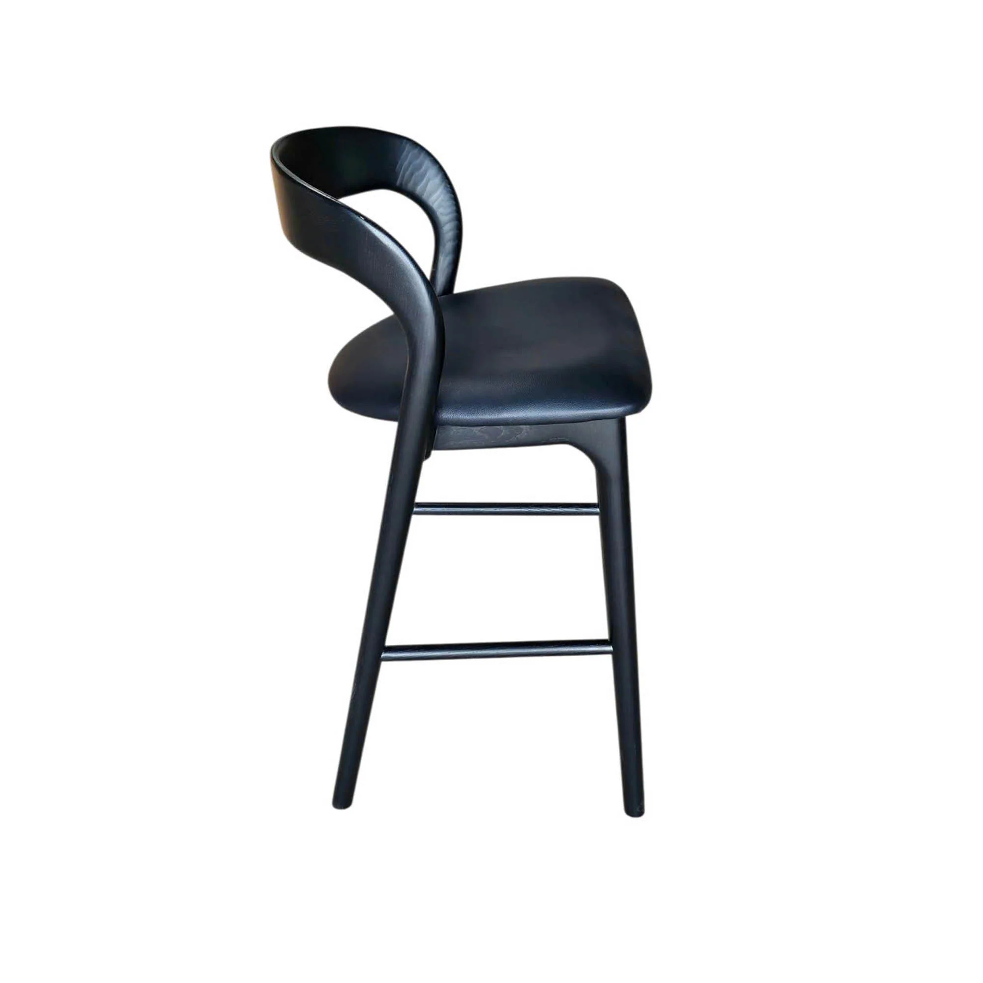 Rotondo Counter Stool - Black w/ PU Seat - Image 6
