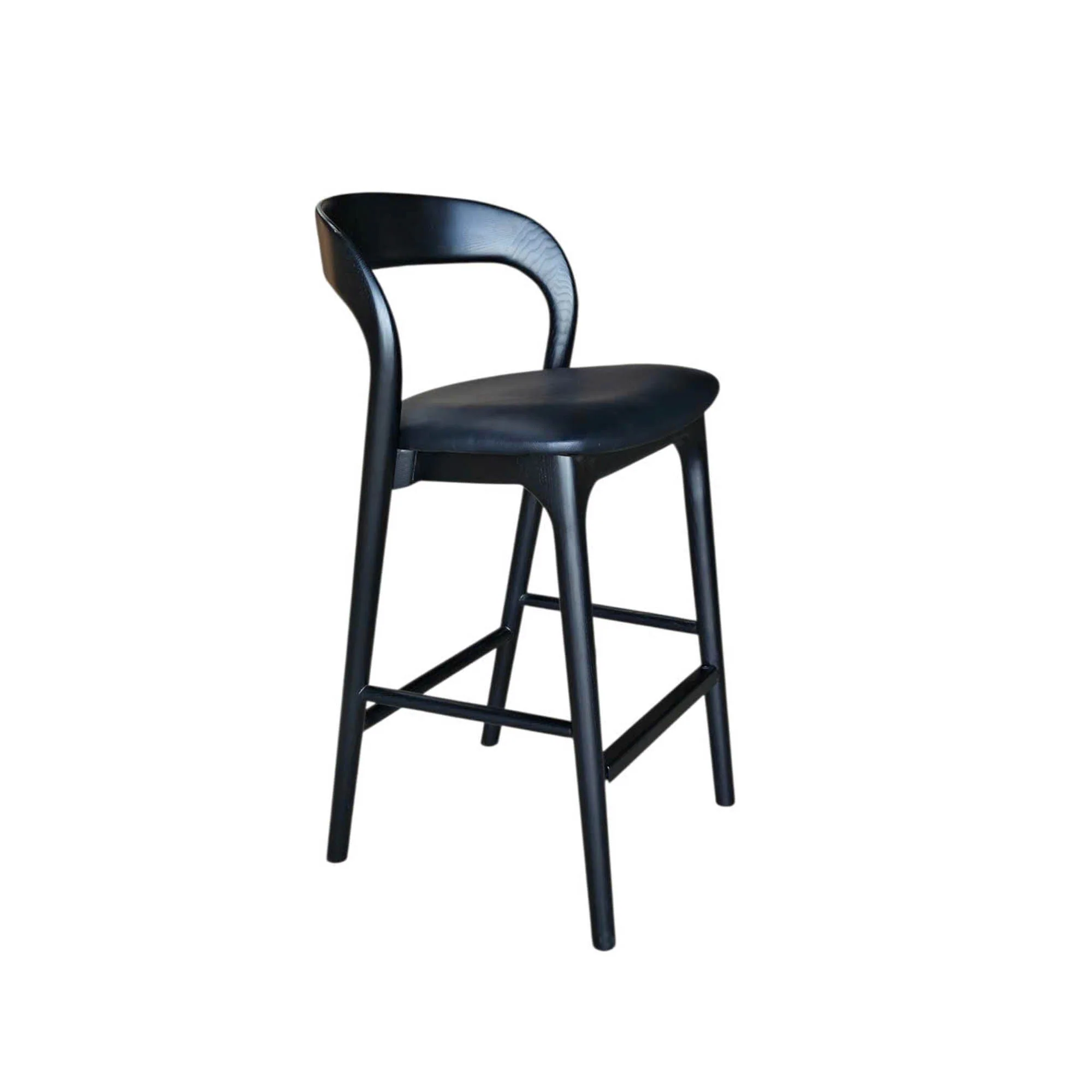Rotondo Counter Stool - Black w/ PU Seat - Image 7