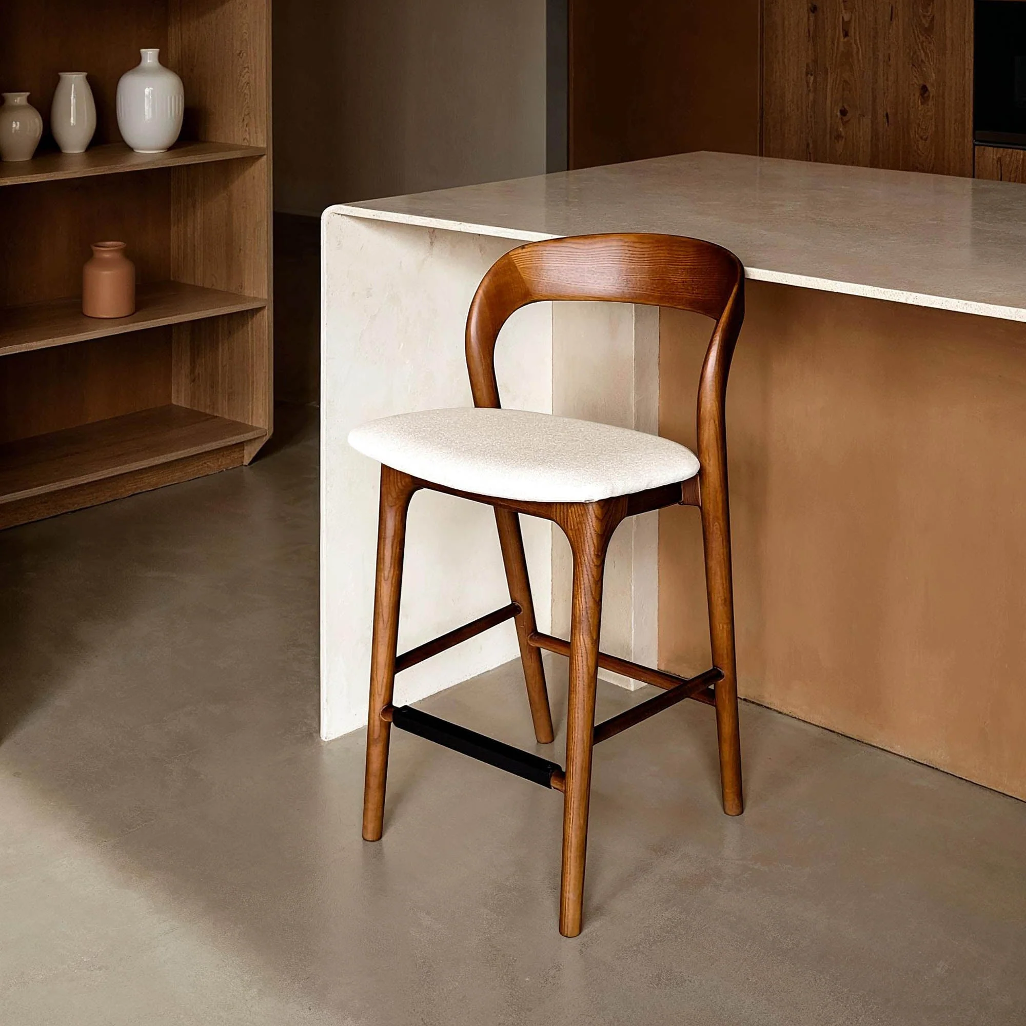 Rotondo Counter Stool - Walnut Brown - Image 2