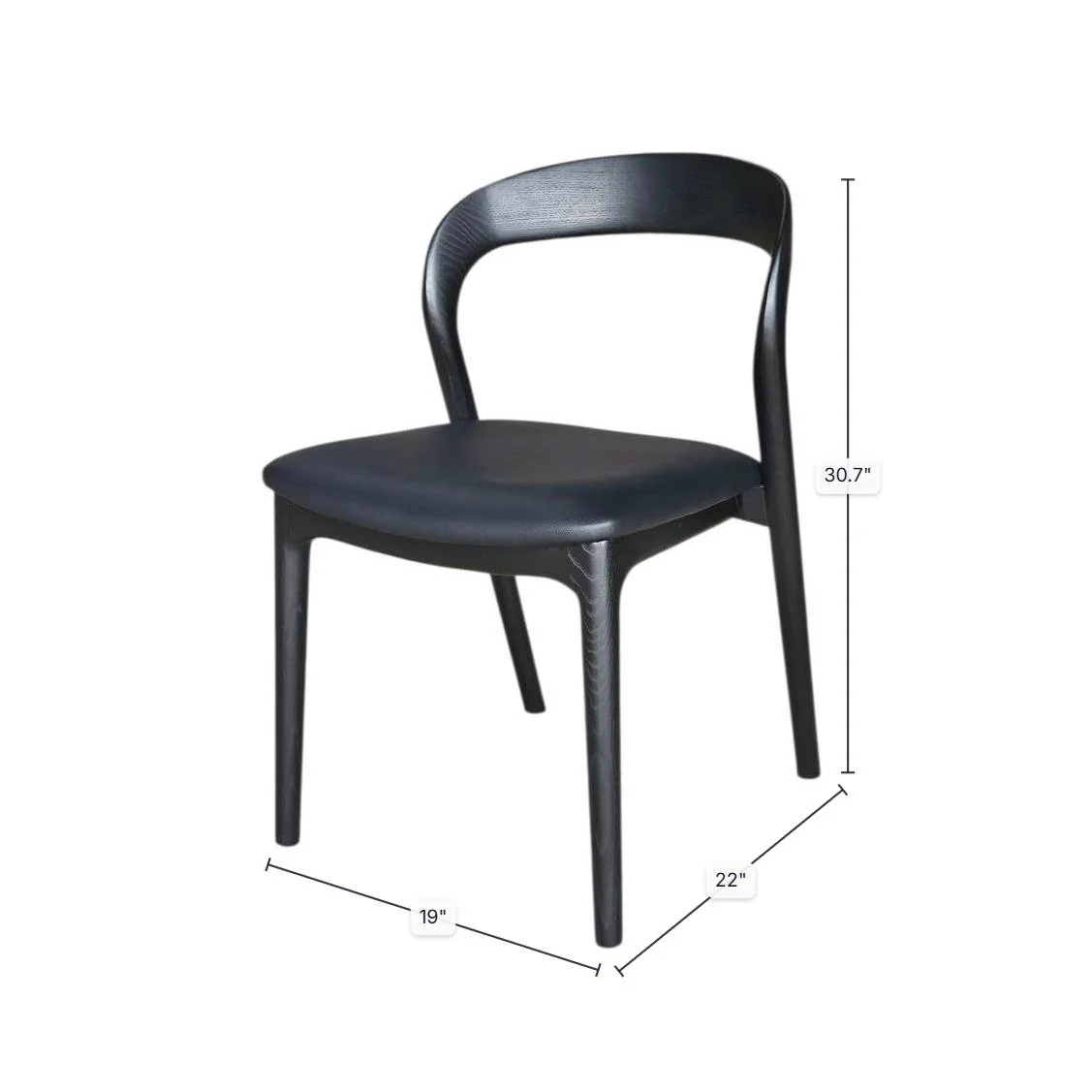 Rotondo Dining Chair - Black w/ PU Seat - Image 3