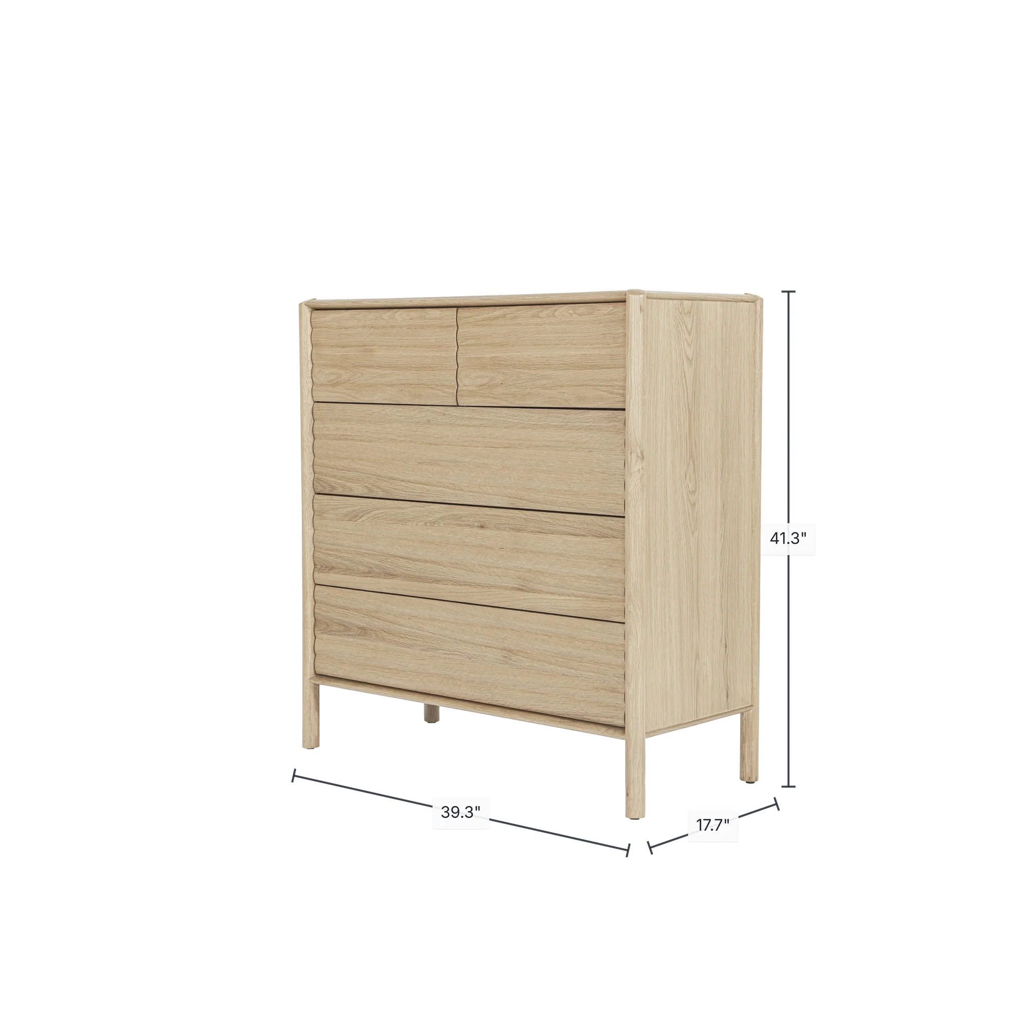 Runway 5 Drawer Chest - Light Oak - Image 3