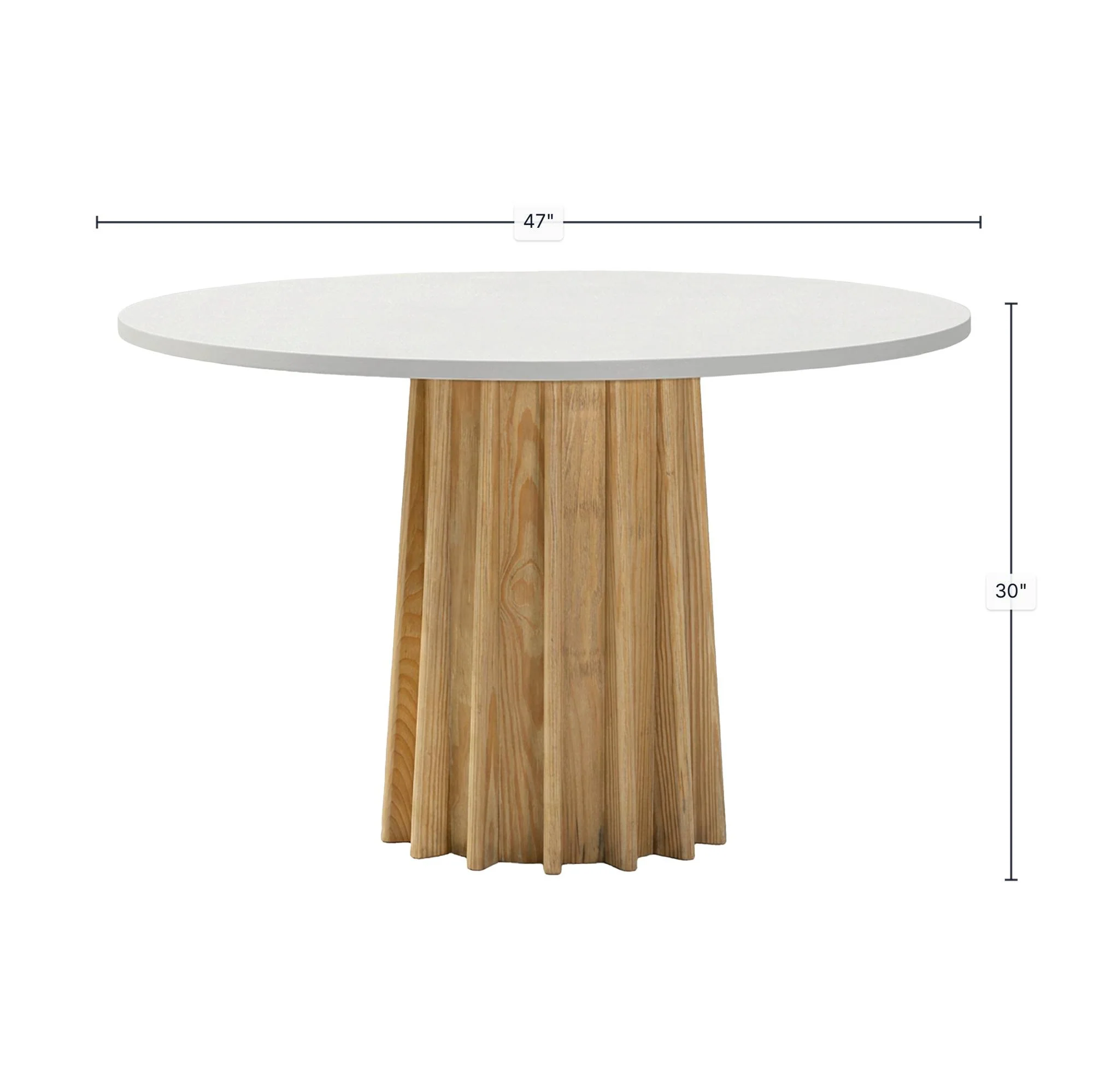 Sculpture Dining Table - White Concrete Wash - Image 3