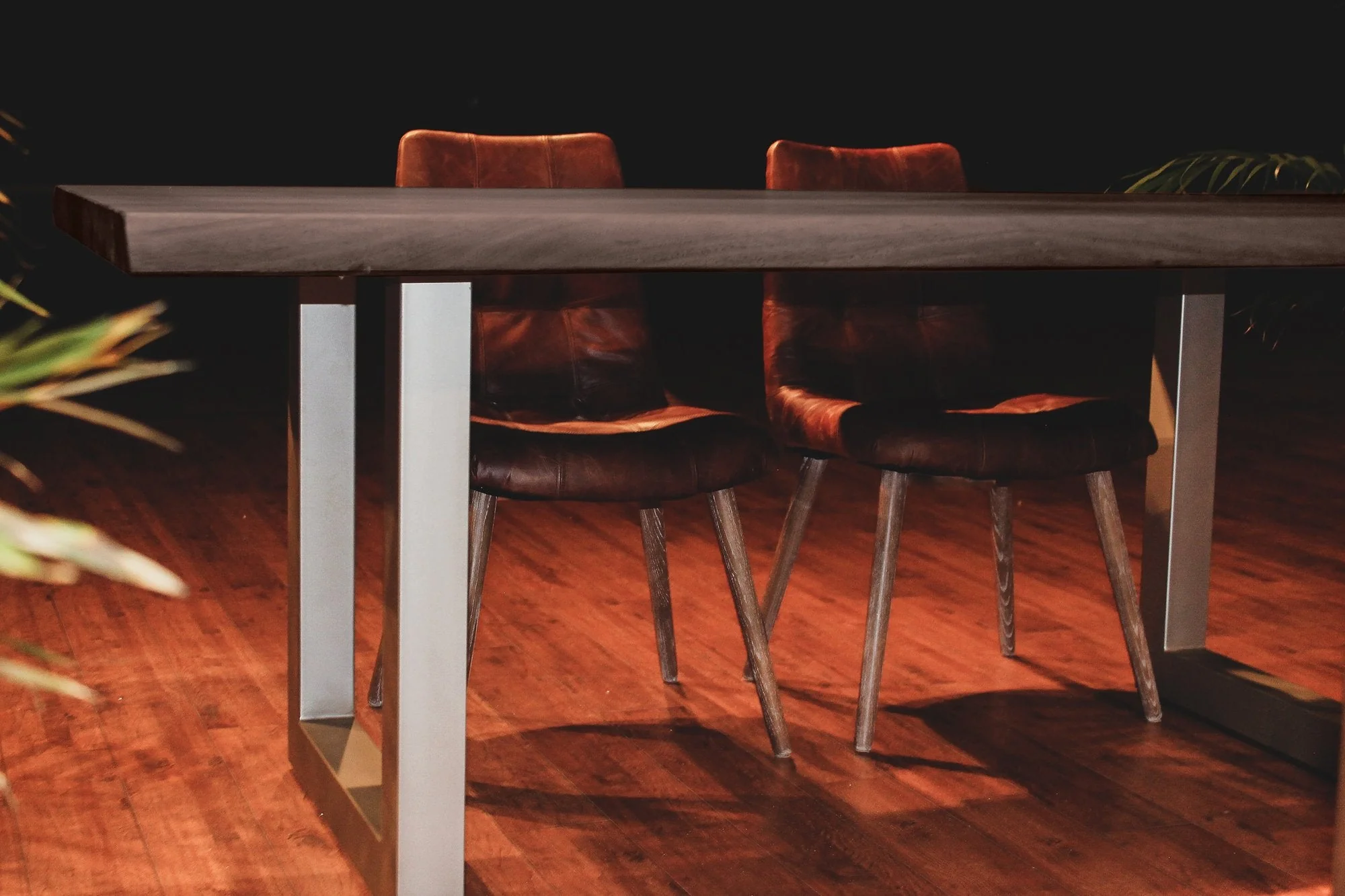 TAJ Dining Table - Vinegar Matte Top/ U Tube Metal Base - Image 9