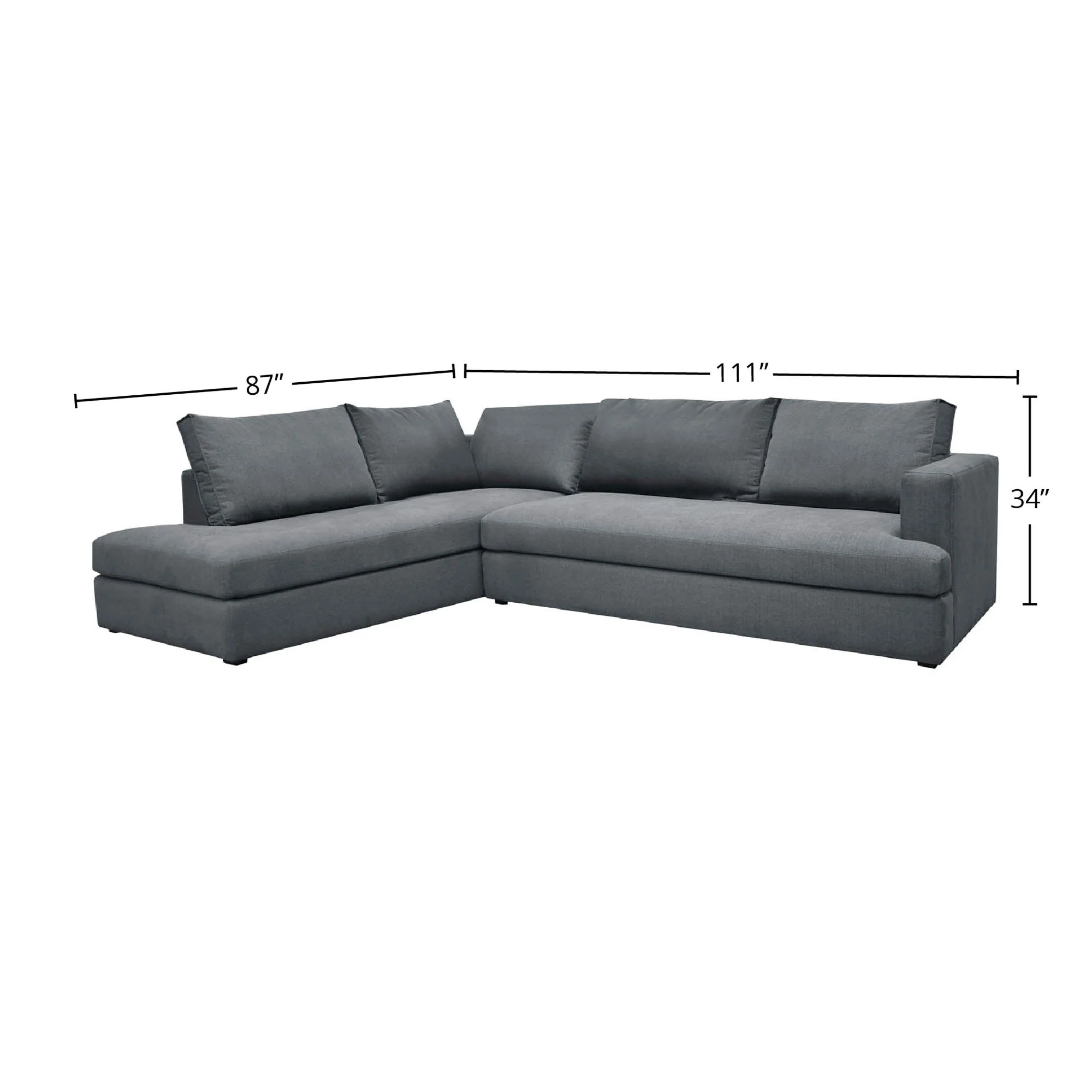 Taylor Left Sectional - Asphalt Grey - Image 3