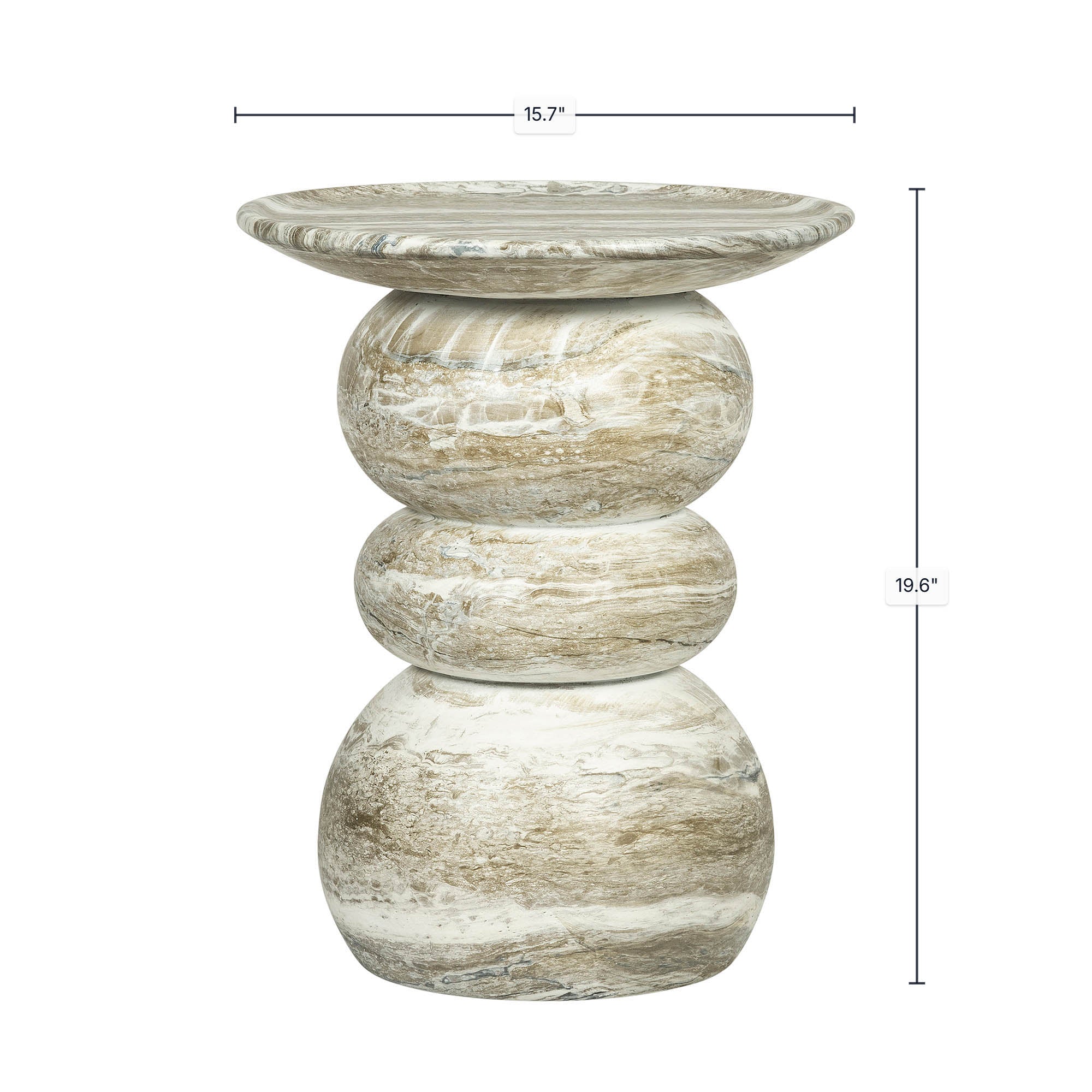 Temple Side Table - Grey Mist - Image 3