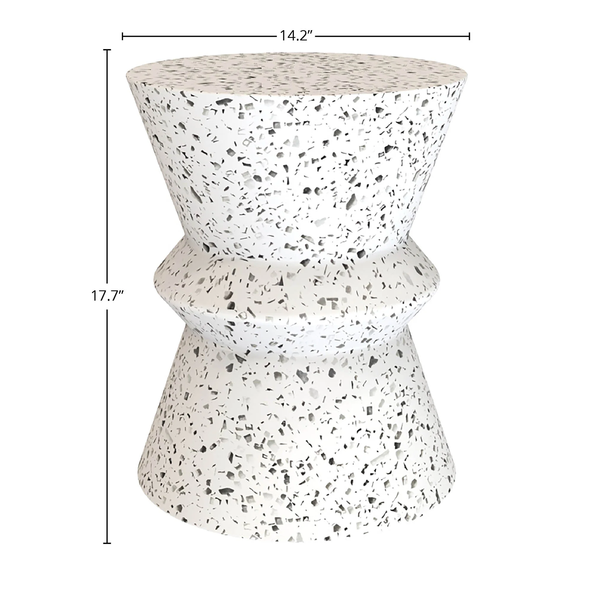 Concrete Hourglass Side Table - Terrazzo - Image 3