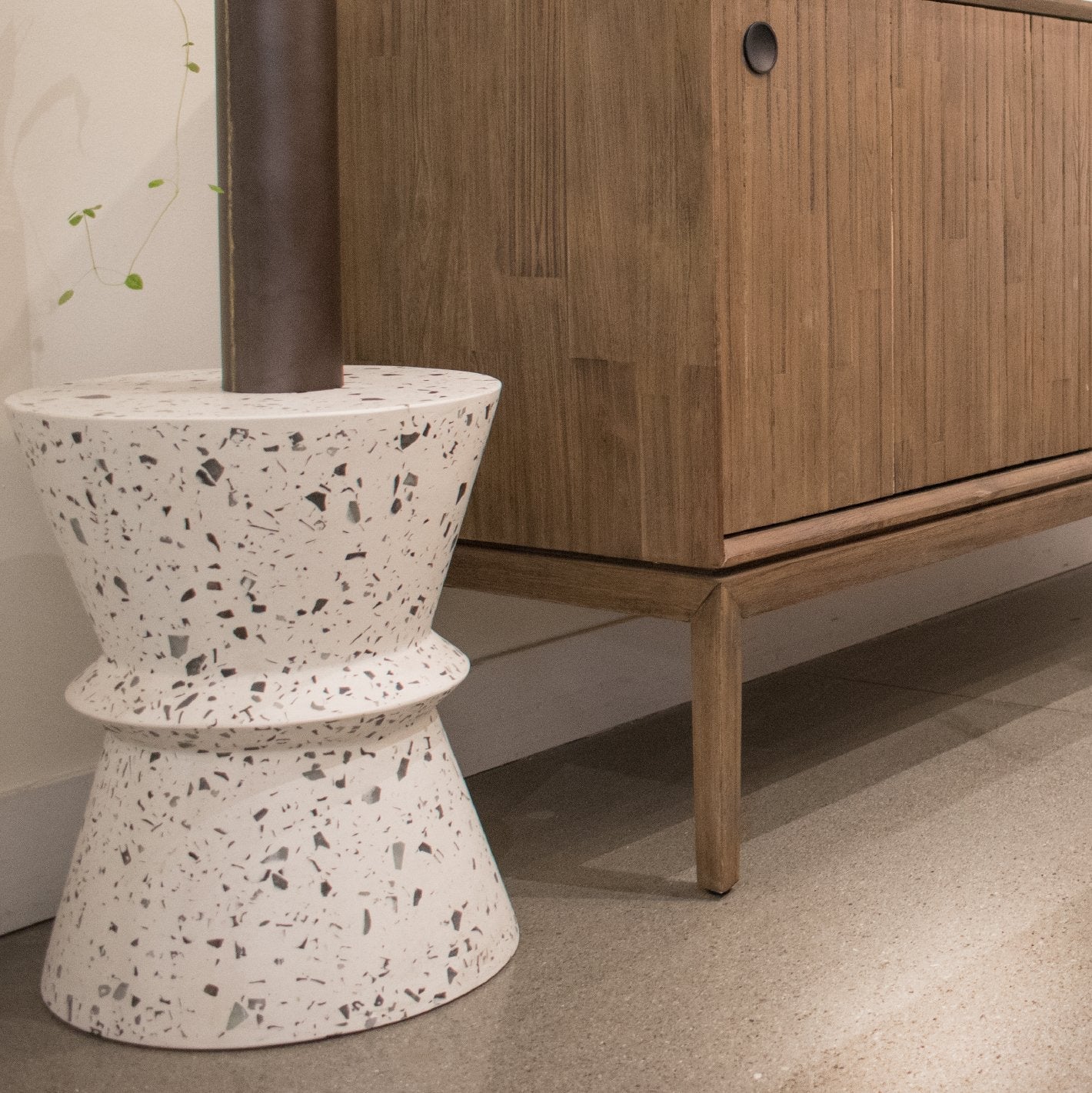 Concrete Hourglass Side Table - Terrazzo - Image 4