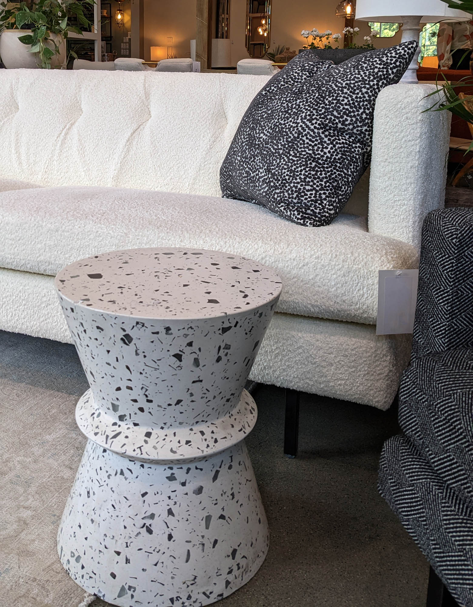 Concrete Hourglass Side Table - Terrazzo - Image 5