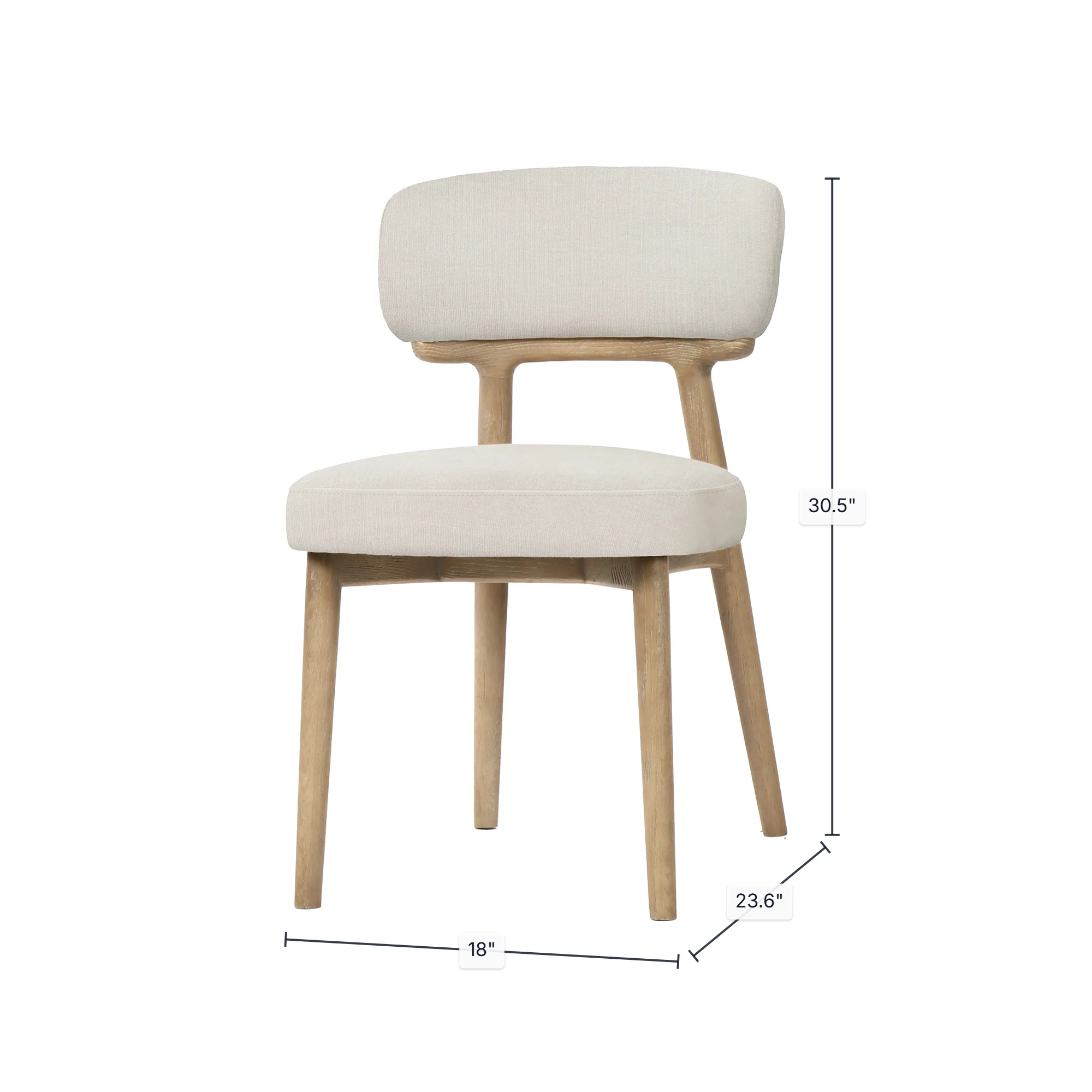 Willow Dining Chair - Porcelain Chenille - Image 3