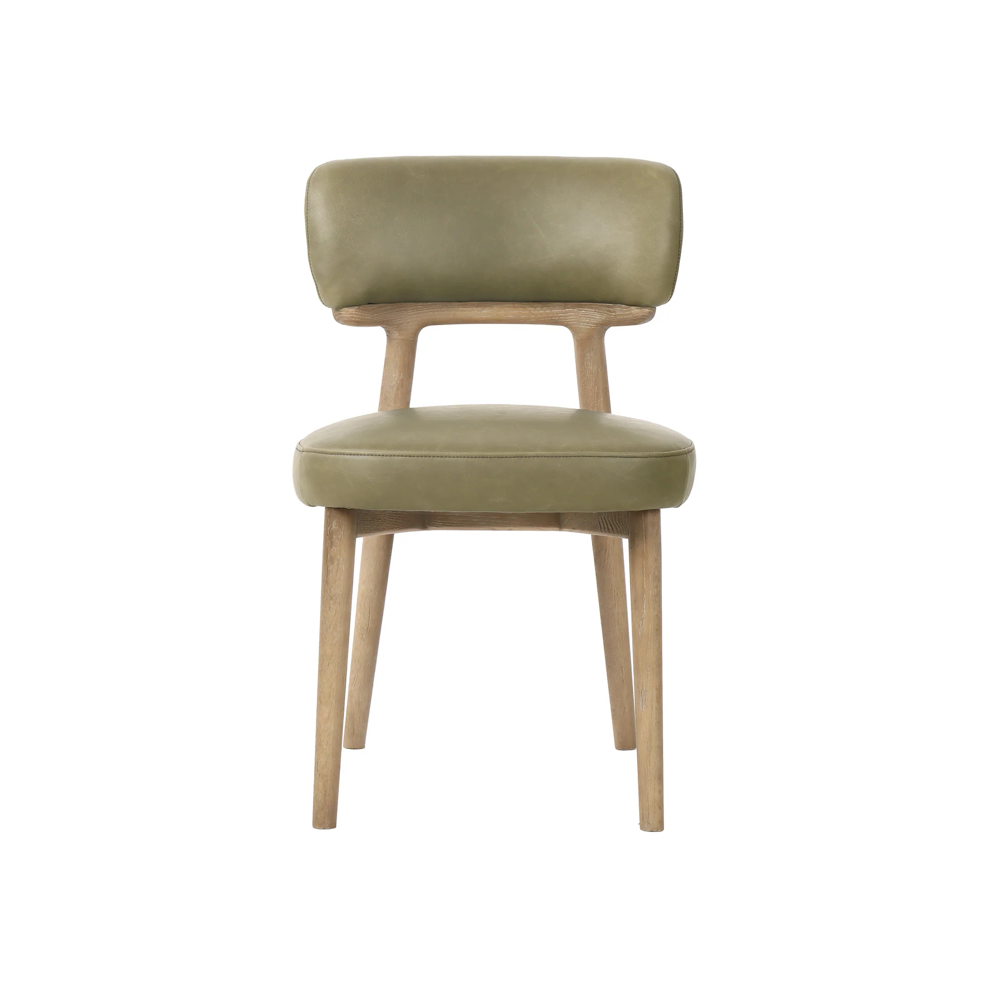 Willow Dining Chair - Sage Green Leather - Image 4