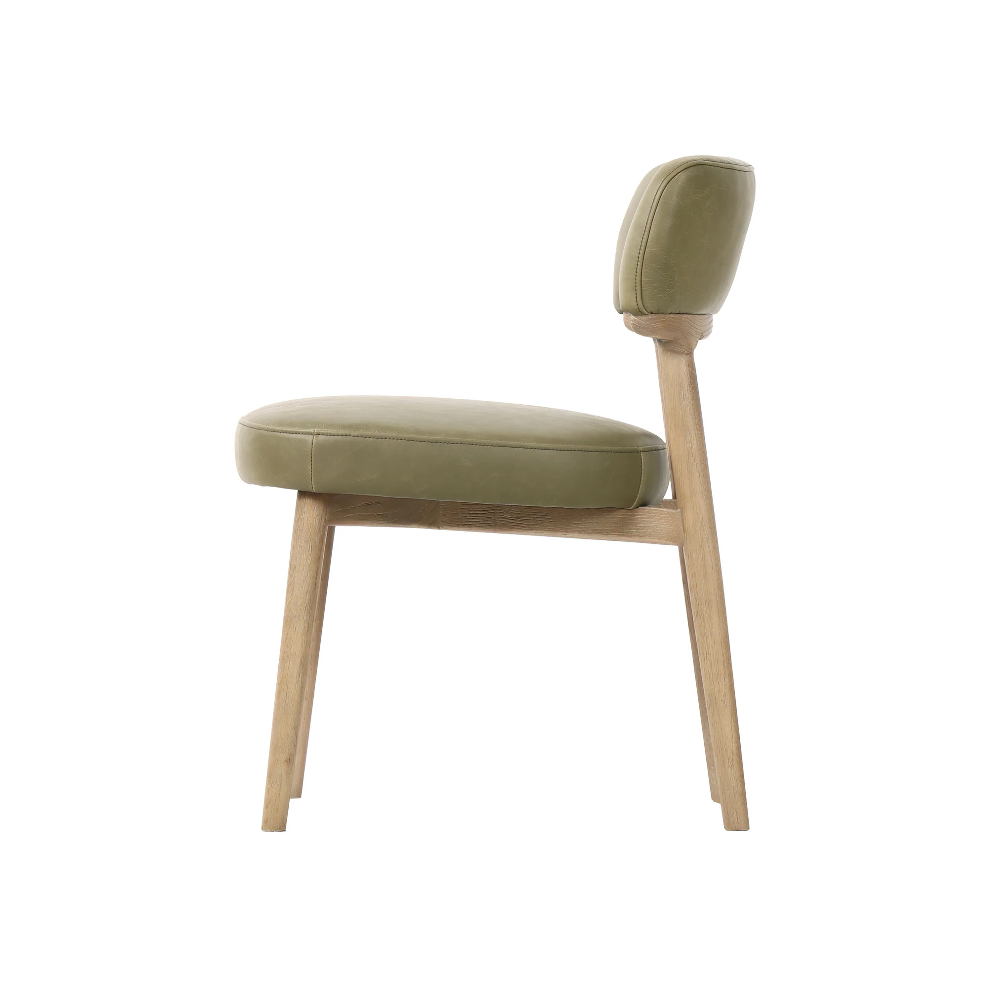Willow Dining Chair - Sage Green Leather - Image 5