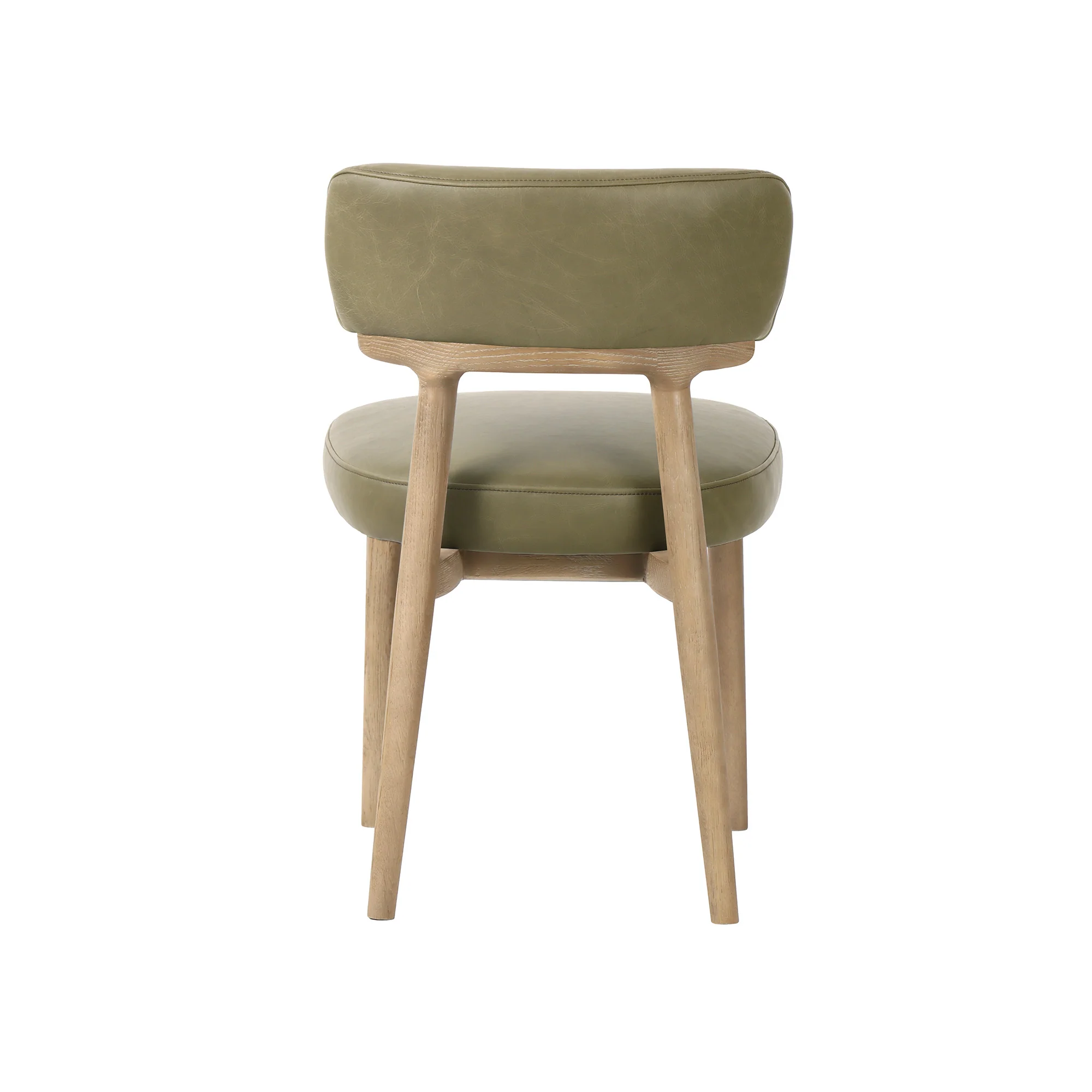 Willow Dining Chair - Sage Green Leather - Image 6