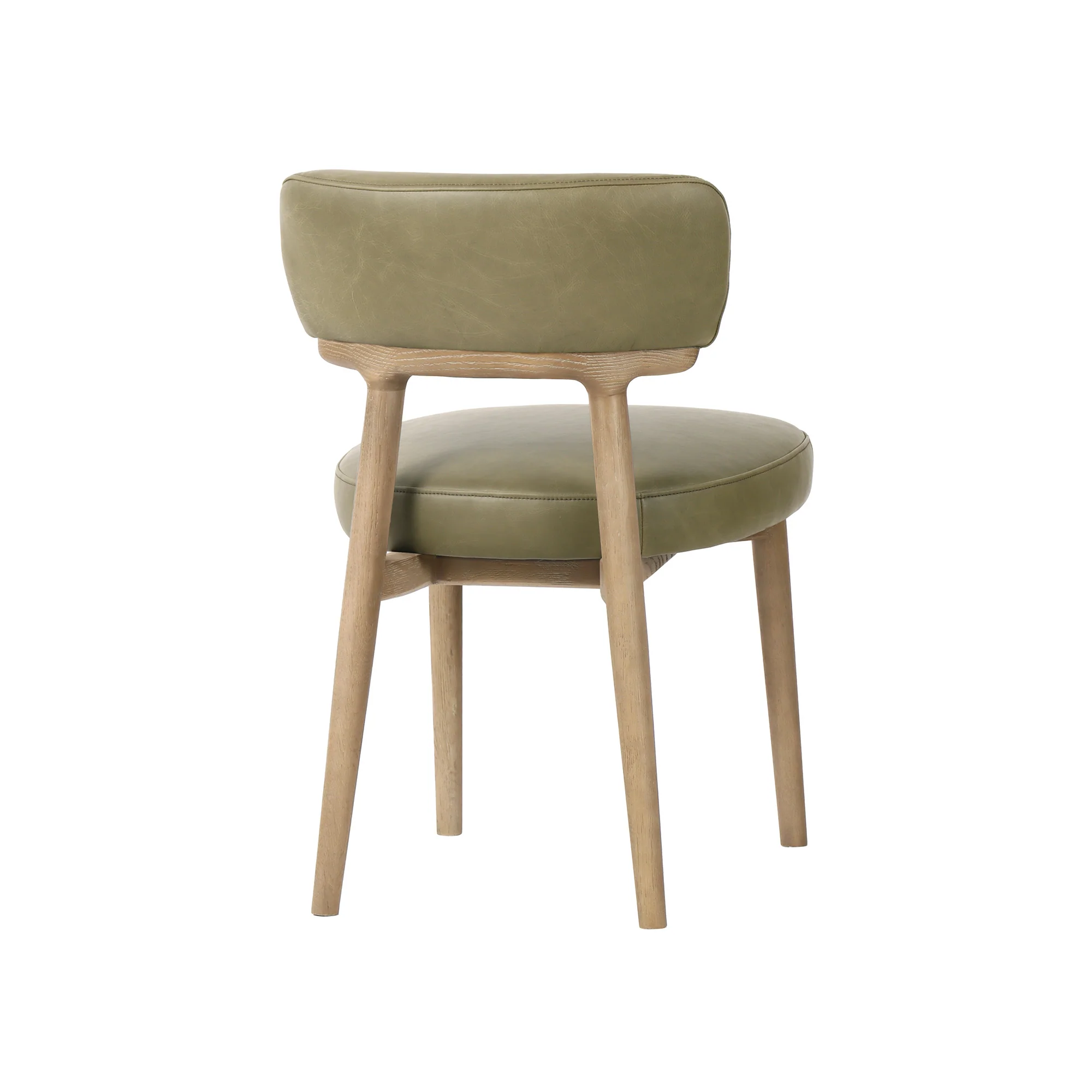 Willow Dining Chair - Sage Green Leather - Image 7