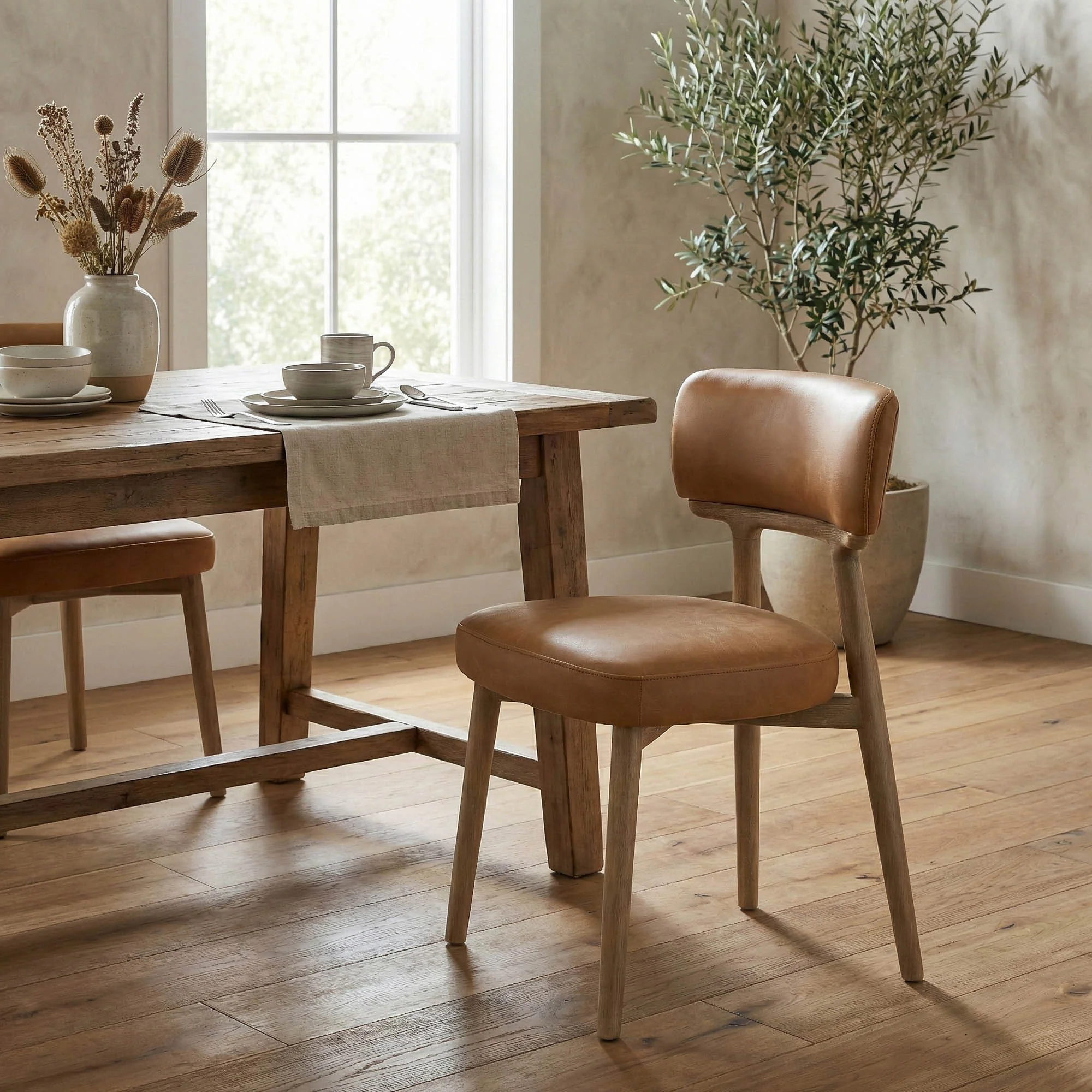 Willow Dining Chair - Tawny Leather - Image 2
