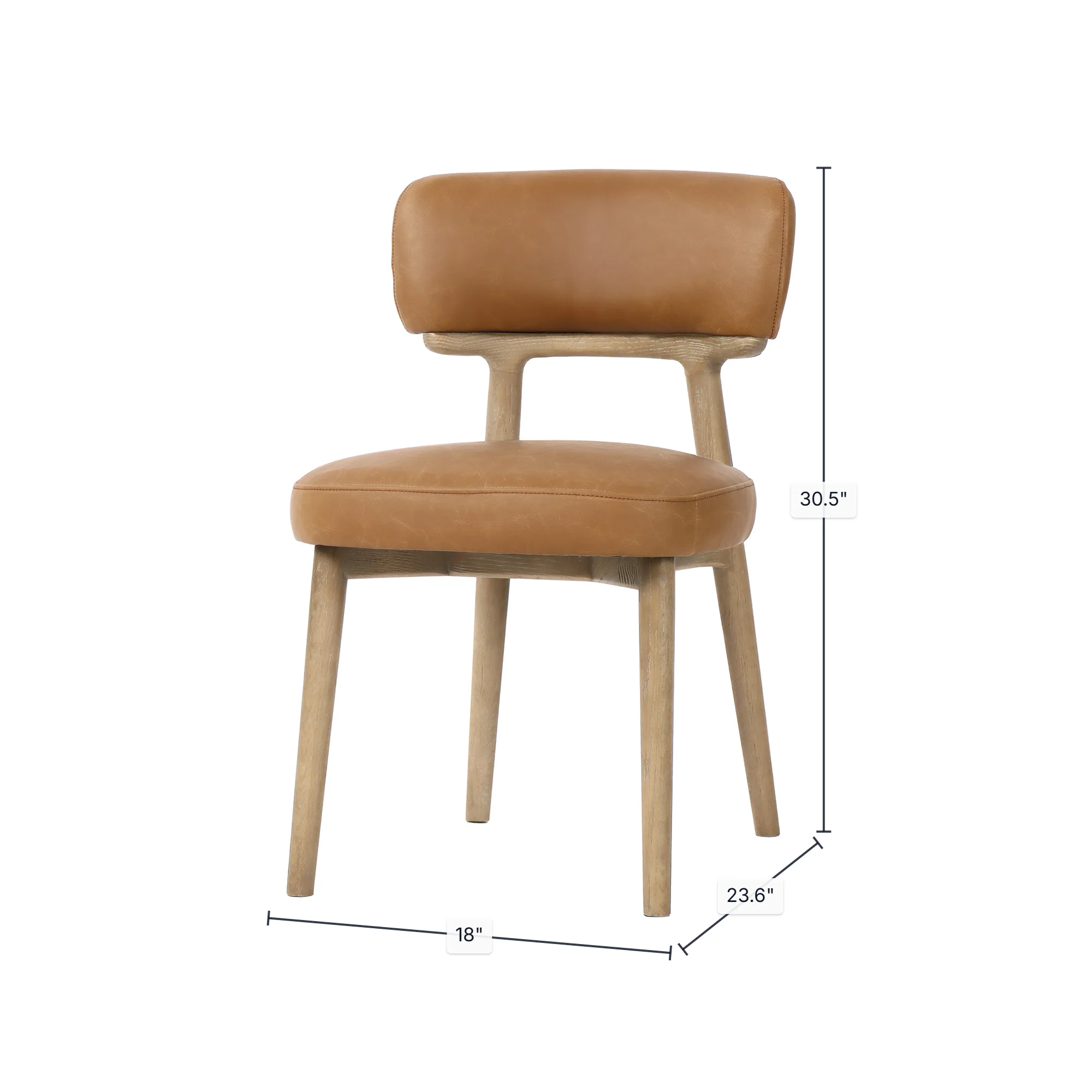 Willow Dining Chair - Tawny Leather - Image 3